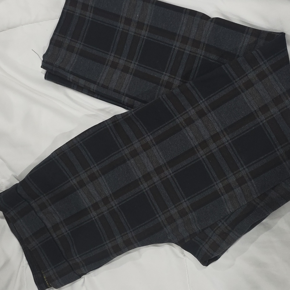 Christian Siriano Men's Plaid Pants - Black and Gray